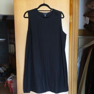 Eileen Fisher Black Sleeveless Shift Dress size Large